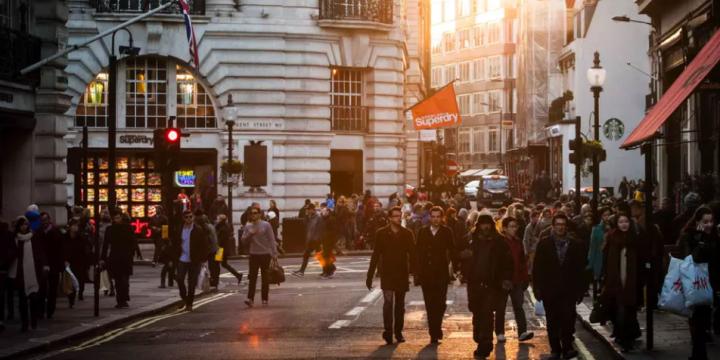 pedestrians walking in city